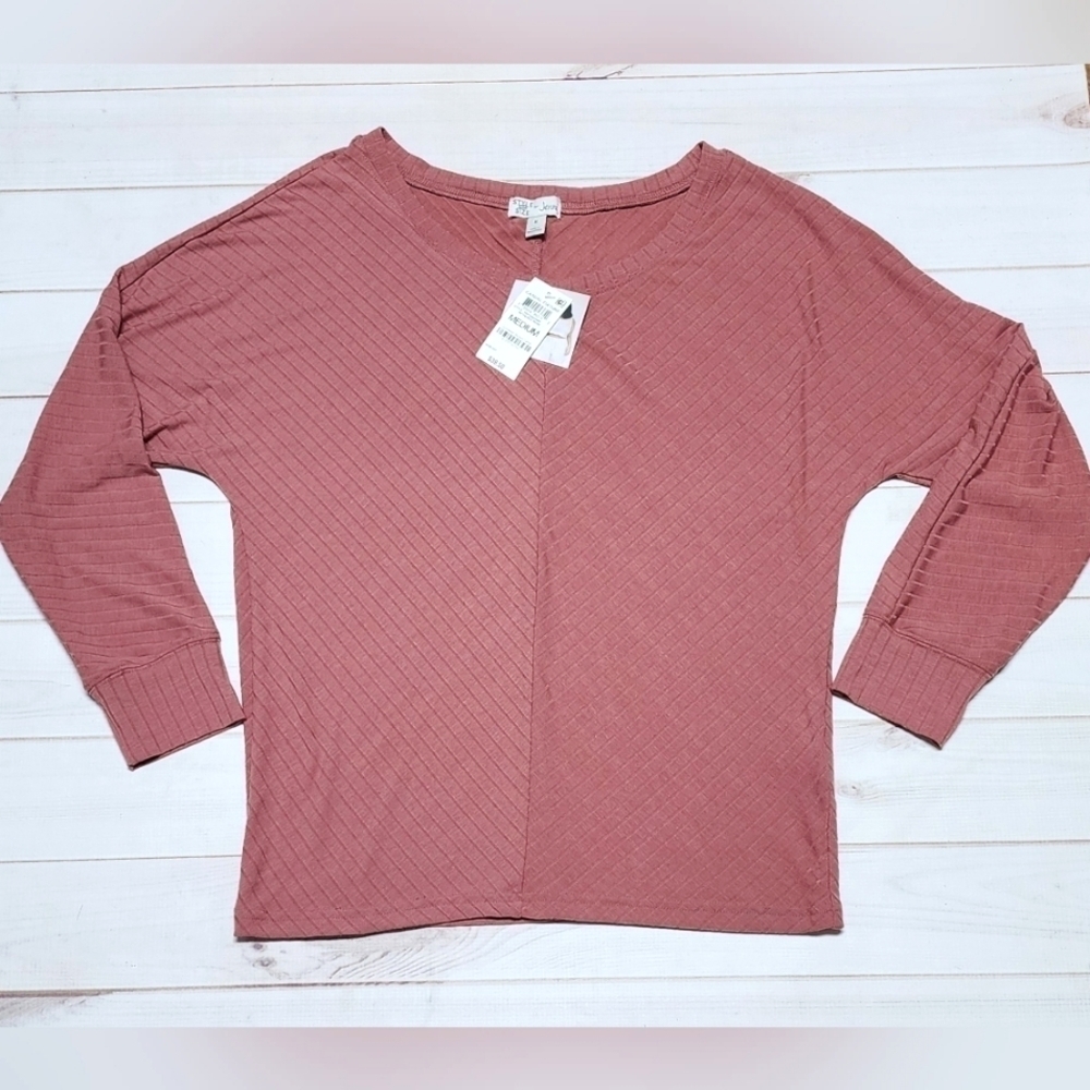 Jenni Super Soft Long-Sleeve Rose Top Size Medium - NWT